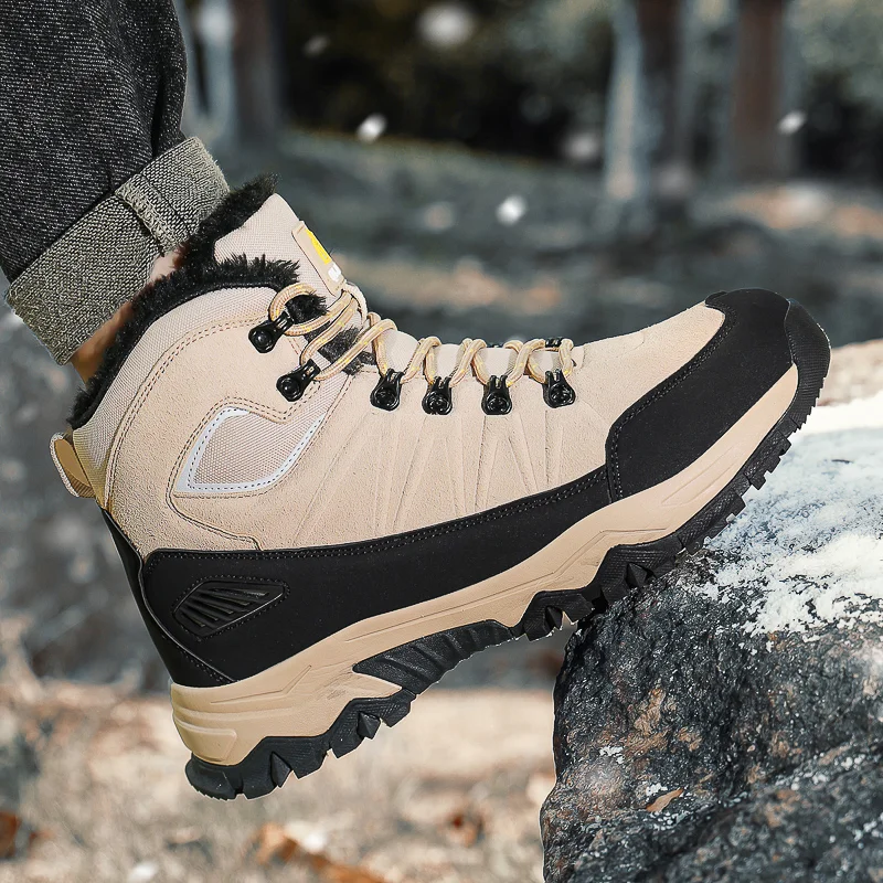 ⏰ 70% OFF Limited Time – Men's Warm Orthopedic Hiking Work Boots – Non-Slip All-Terrain Grip, Impact & Puncture Resistant, Wide Toe Arch Ankle Support, For Multiple Occasions